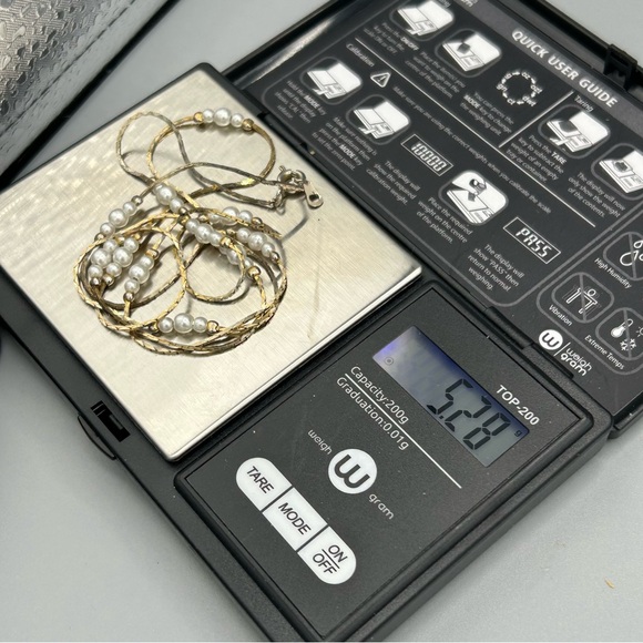 Korea Gold Tone Faux Pearl Necklace 29” - Picture 6 of 11